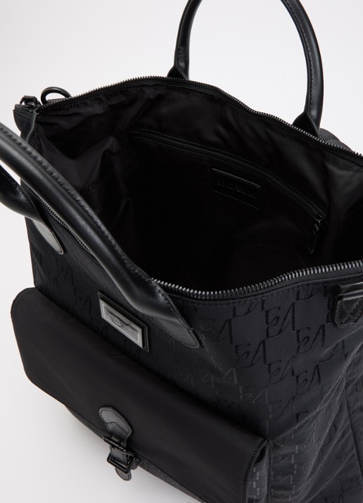 Armani Rugzak met logoprint en afneembare schouderriem - detail 2 zwart
