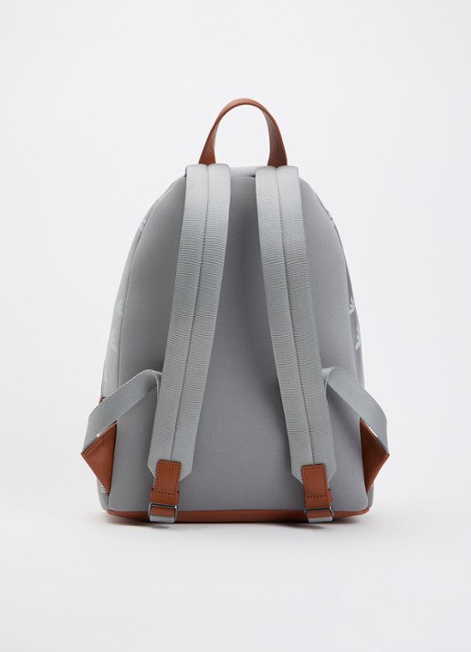 Armani Rugzak van canvas met logoprint en details van leer - achterkant grijs