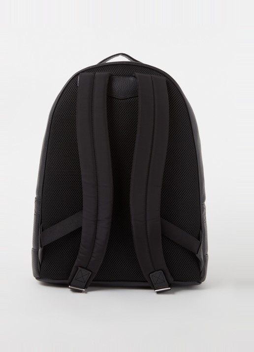 Armani Rugzak van leer met 13 inch laptopvak - achterkant 2 zwart