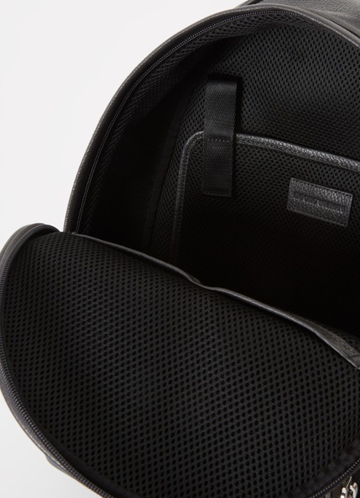 Armani Rugzak van leer met 13 inch laptopvak - detail 2 grijs