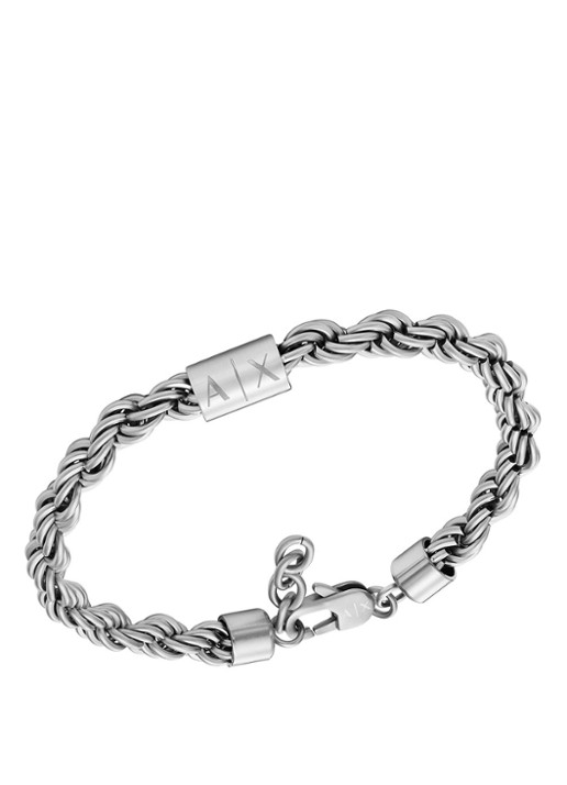 Armani Schakelarmband met logo AXG0123040 - detail zilver