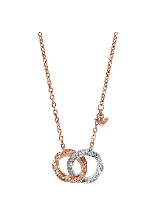 Armani Sentimental ketting met kristal EGS3004221 - voorkant 2 roségoud