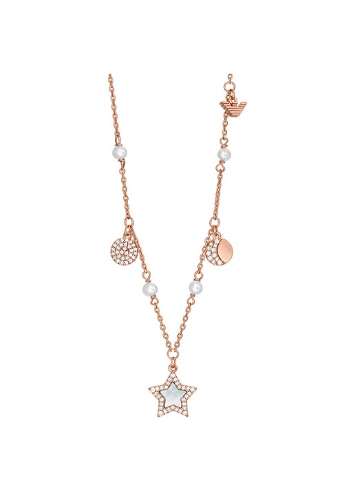 Armani Sentimental ketting met zirkonia EGS3106221 - detail 2 roségoud