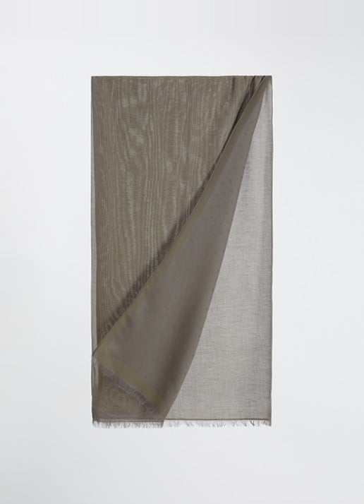 Armani Sjaal met logoprint 180 x 80 cm - detail bronsgroen