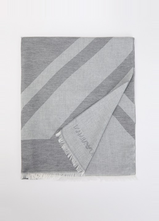 Armani Sjaal met print en logo 135 x 75 cm
