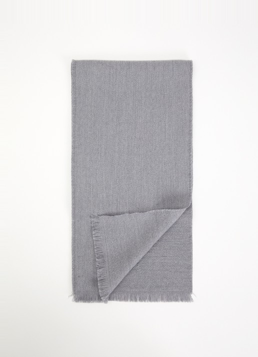 Armani Sjaal van scheerwol 180 x 26 cm - voorkant grijs