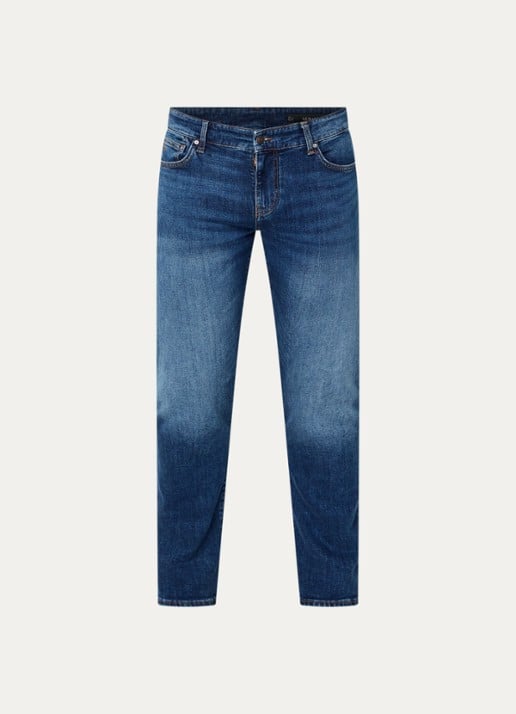 Armani Skinny jeans met medium wassing - voorkant 4 indigo