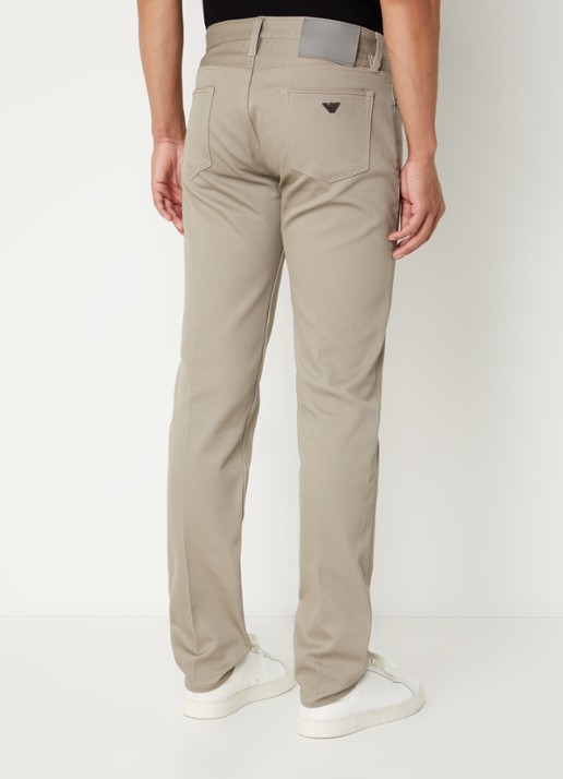 Armani Slim fit chino met steekzakken - achterkant khaki
