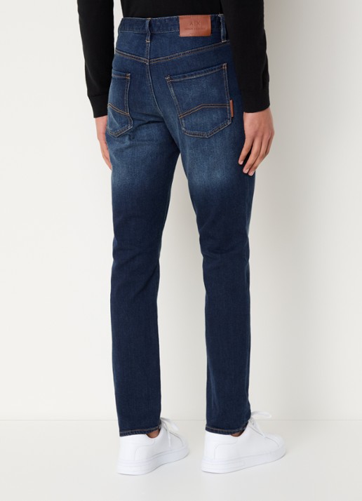 Armani Slim fit jeans met donkere wassing - achterkant 5 indigo