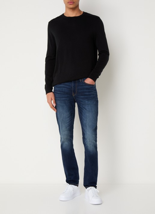 Armani Slim fit jeans met donkere wassing - voorkant 2 indigo
