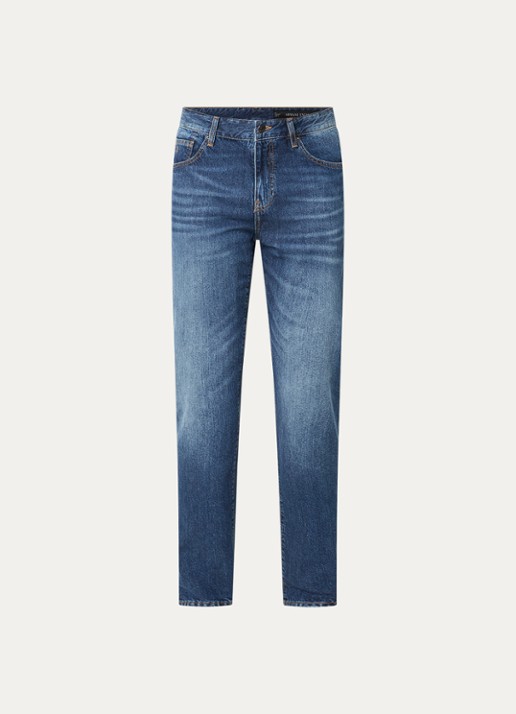 Armani Slim fit jeans met donkere wassing - voorkant indigo