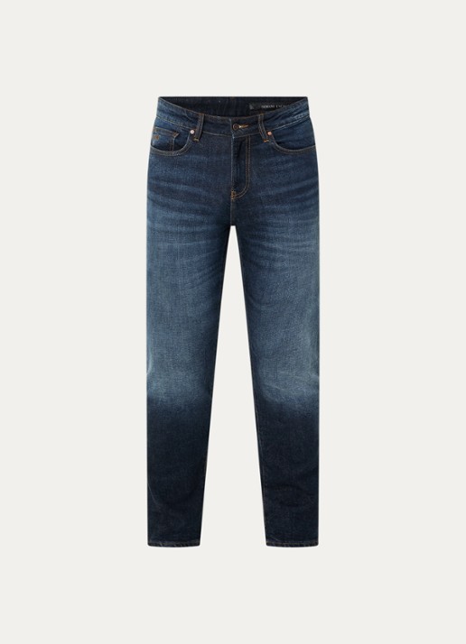 Armani Slim fit jeans met donkere wassing - voorkant 4 indigo