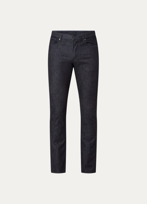 Armani Slim fit jeans met donkere wassing - voorkant 2 indigo