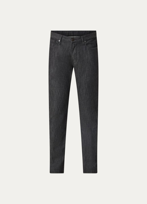 Armani Slim fit jeans met donkere wassing - voorkant 2 taupe