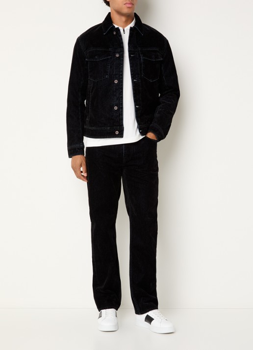 Armani Slim fit jeans met donkere wassing - voorkant 5 zwart