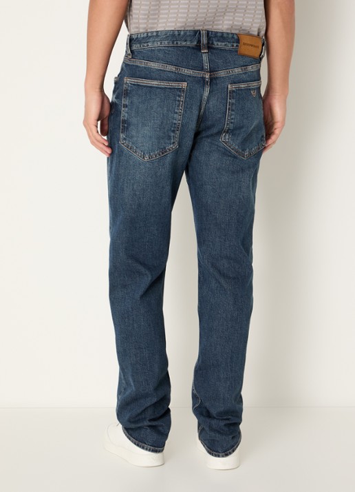 Armani Slim fit jeans met donkere wassing - achterkant 3 indigo