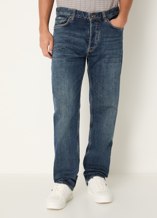 Armani Slim fit jeans met donkere wassing - detail indigo
