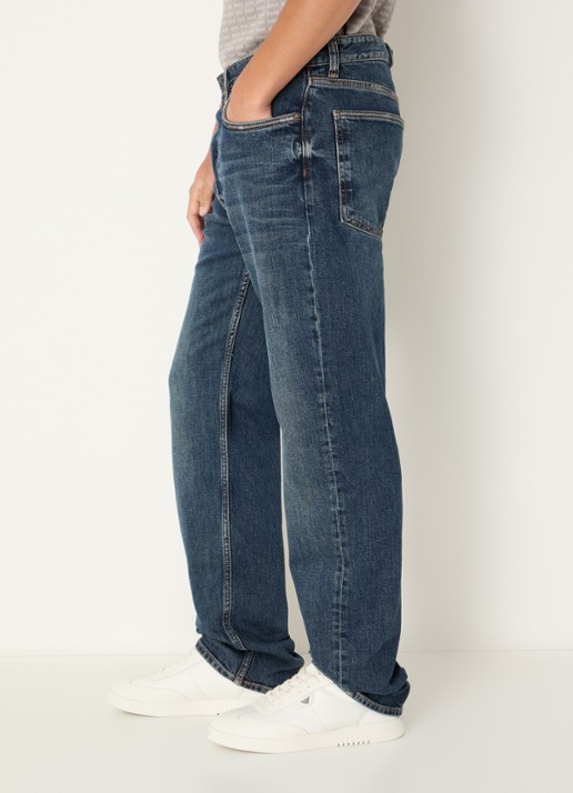 Armani Slim fit jeans met donkere wassing - detail 2 indigo