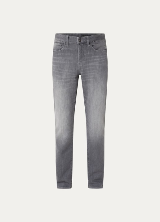 Armani Slim fit jeans met gekleurde wassing en steekzakken - voorkant 4 grijs
