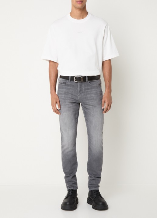 Armani Slim fit jeans met gekleurde wassing en steekzakken - voorkant 5 grijs