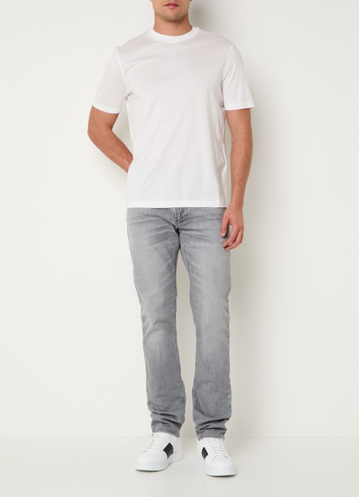 Armani Slim fit jeans met gekleurde wassing - voorkant 2 lichtgrijs