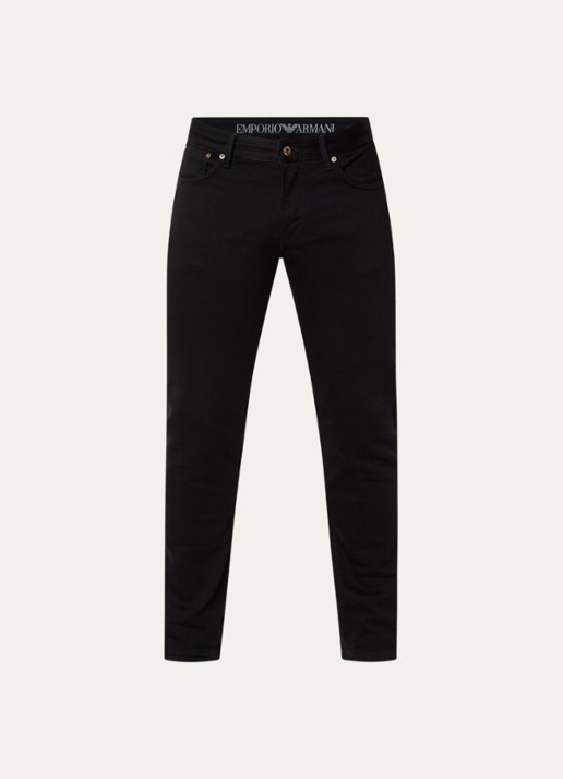 Armani Slim fit jeans met gekleurde wassing - voorkant 4 zwart
