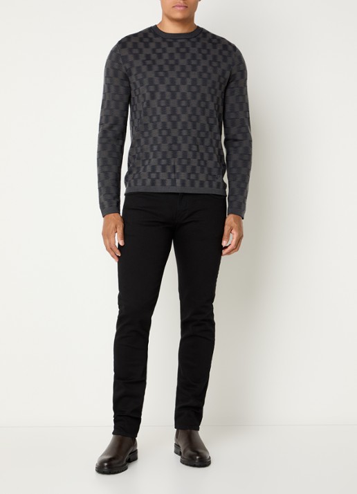 Armani Slim fit jeans met gekleurde wassing - voorkant 5 zwart
