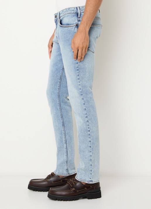 Armani Slim fit jeans met lichte wassing - detail 2 indigo