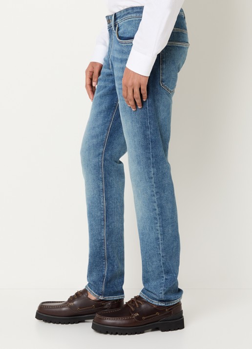 Armani Slim fit jeans met medium wassing en steekzakken - detail 2 indigo