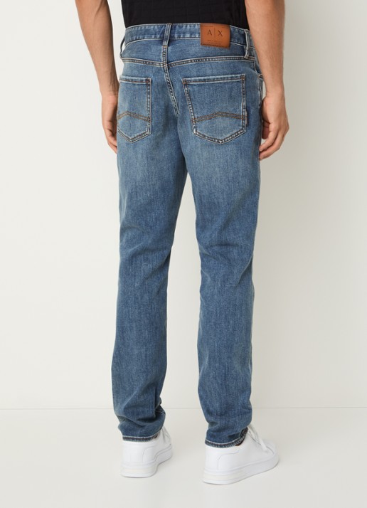 Armani Slim fit jeans met medium wassing - achterkant 5 medium blue denim-mb002