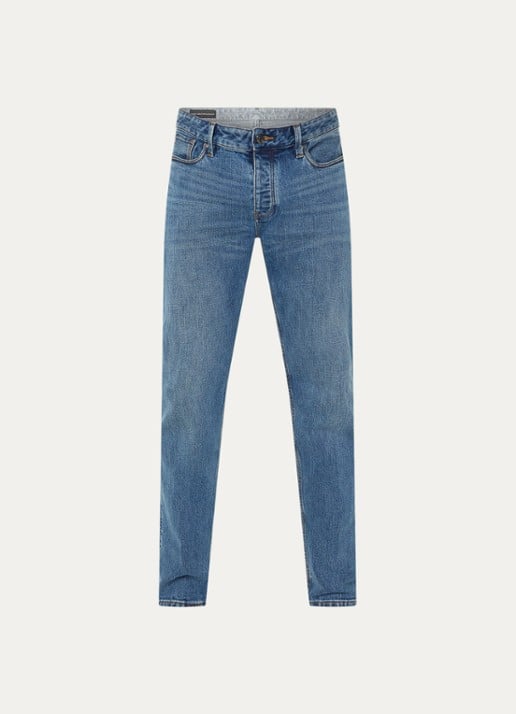 Armani Slim fit jeans met medium wassing - voorkant 2 indigo