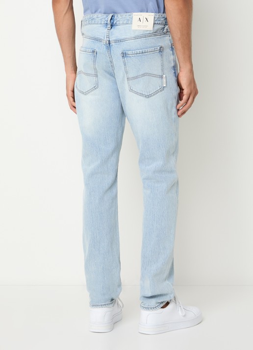 Armani Slim fit jeans met steekzakken - achterkant 5 lichtblauw