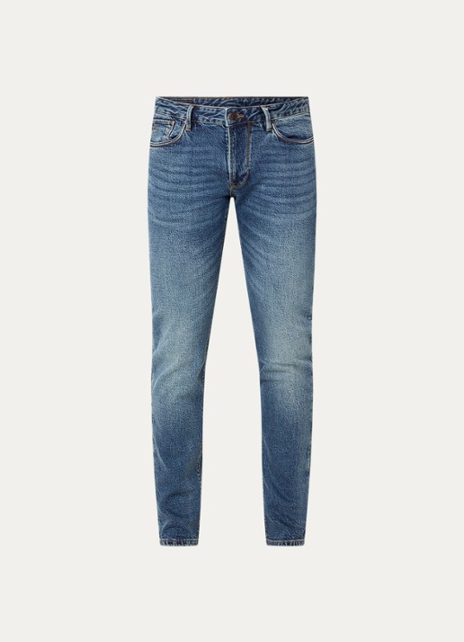 Armani Slim fit jeans met steekzakken - voorkant indigo
