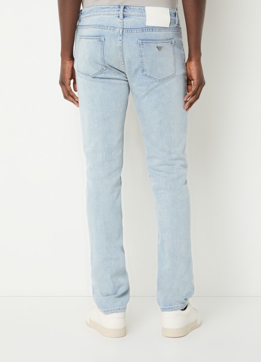 Armani Slim fit jeans met steekzakken - achterkant 5 lichtblauw