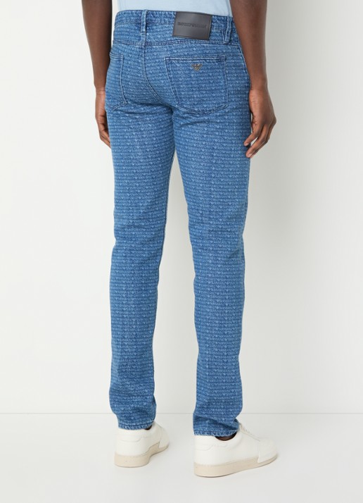 Armani Slim fit jeans met steekzakken - achterkant 6 blauw