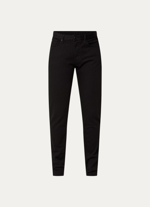 Armani Slim fit jeans met steekzakken - voorkant 3 diepzwart
