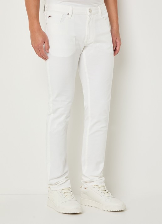 Armani Slim fit jeans met steekzakken - detail 4 wit