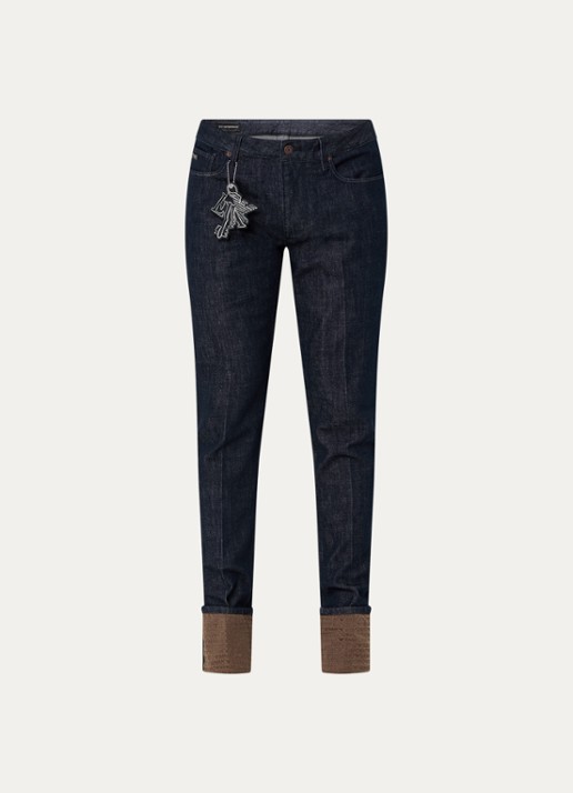 Armani Slim fit jeans met steekzakken - voorkant paars