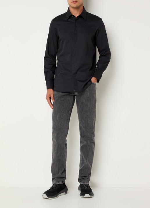 Armani Slim fit jeans met steekzakken - voorkant 3 grijsmele
