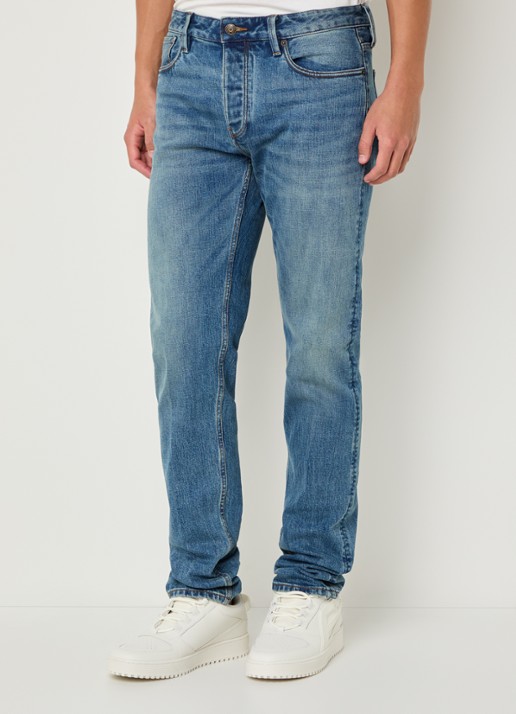 Armani Slim fit jeans met steekzakken - detail 2 middenblauw