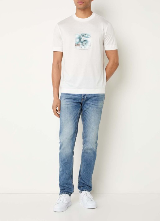 Armani Slim fit jeans met steekzakken - voorkant 2 blauw