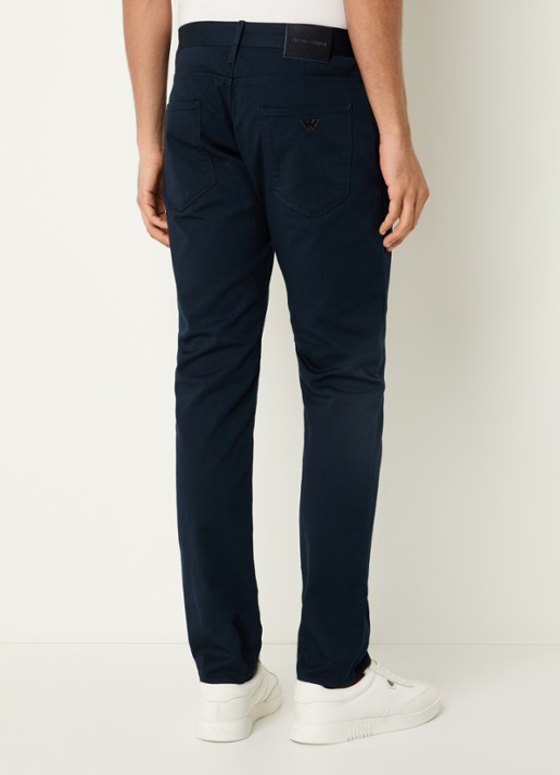 Armani Slim fit jeans met steekzakken - achterkant 5 donkerblauw