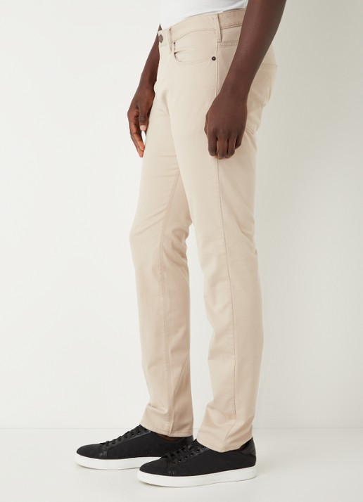 Armani Slim fit jeans met stretch en gekleurde wassing - detail 2 beige