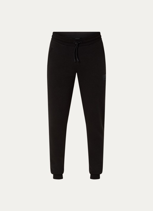 Armani Slim fit joggingbroek met logo en steekzakken - voorkant 3 zwart