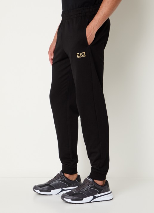 Armani Slim fit joggingbroek met logo en steekzakken - detail 2 zwart