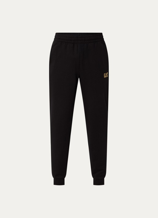 Armani Slim fit joggingbroek met logo en steekzakken - voorkant 3 zwart