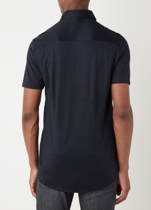 Armani Slim fit overhemd  - achterkant 2 donkerblauw