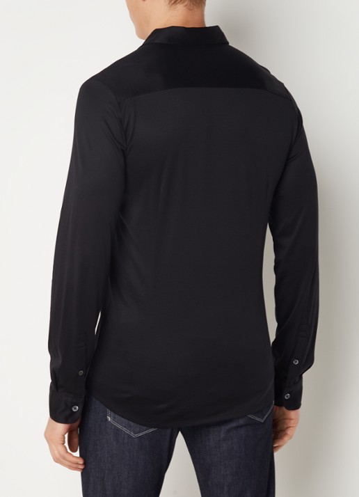 Armani Slim fit overhemd  - achterkant 4 zwart
