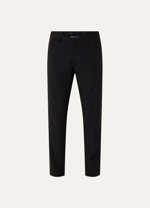 Armani Slim fit pantalon met steekzakken - voorkant zwart