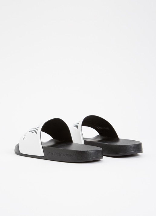 Armani Slipper met logo - achterkant 5 gebroken wit